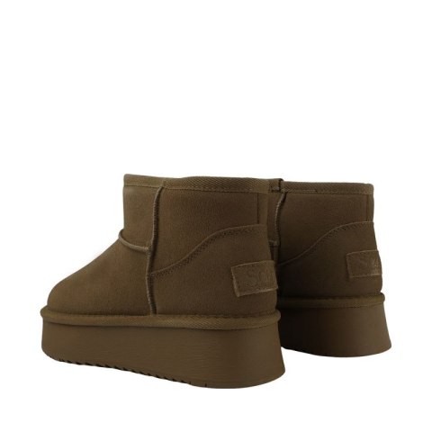 Buty damskie skórzane Solo Soprani Couture Hugh Platform oliwkowe SSW421P05 06