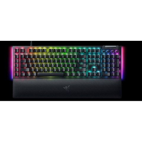 Mechaniczna klawiatura do gier Razer BlackWidow V4 X, żółty przełącznik, układ amerykański, przewodowy, czarny Razer