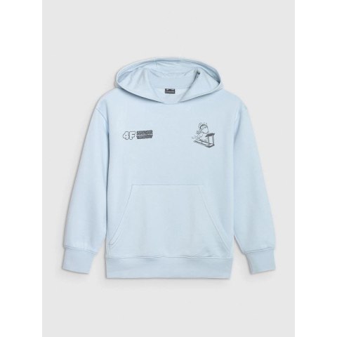 Bluza dresowa nierozpinana z kapturem chłopięca 4F 4FJRAW25TSWSM2447-34S