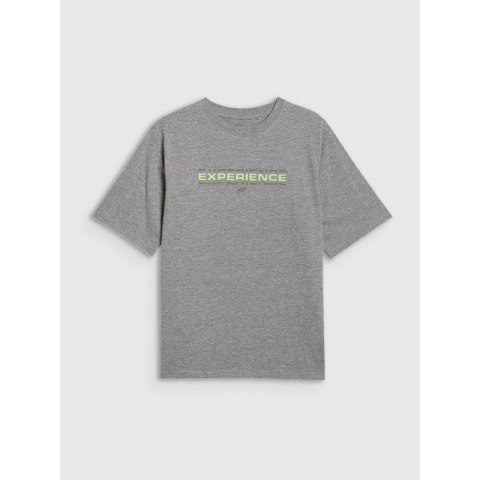 T-shirt oversize z nadrukiem chłopięcy 4F 4FJRAW25TTSHM3166-25M