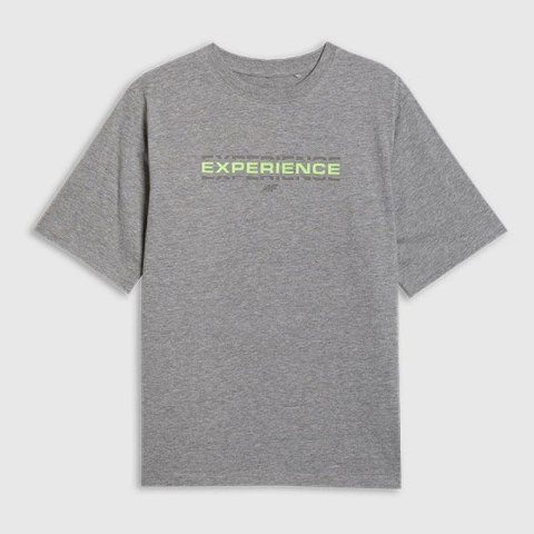 T-shirt oversize z nadrukiem chłopięcy 4F 4FJRAW25TTSHM3166-25M