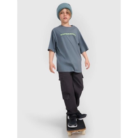 T-shirt oversize z nadrukiem chłopięcy 4F 4FJRAW25TTSHM3166-46S