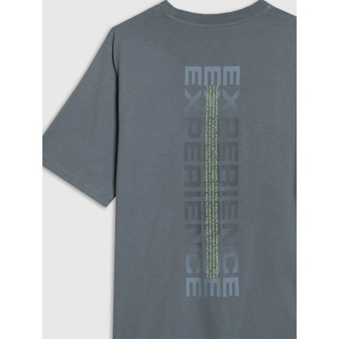 T-shirt oversize z nadrukiem chłopięcy 4F 4FJRAW25TTSHM3166-46S