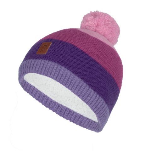 Czapka zimowa dziecięca Trollkids Kids Gryllefjord Bobble Cap z pomponem różowa/fioletowa (987-243)