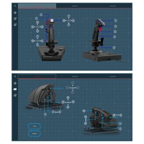 Hori - HOTAS Flight Control System & Mount for PC (Windows 11/10) High-End Flight Stick & Throttle for PC Flight Sims