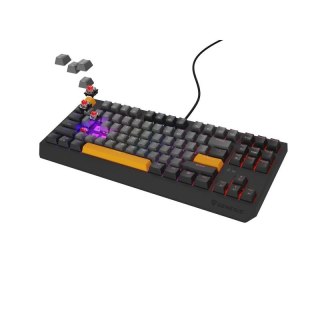GENESIS Thor 230 TKL klawiatura Gaming USB + RF Wireless + Bluetooth QWERTY Czarny, Szary, Pomarańczowy