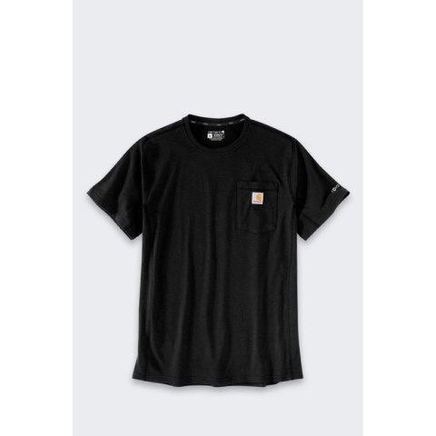 Koszulka bawełniana Carhartt Force Pocket S/S T-Shirt - black rozmiar: m