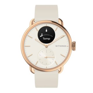 Zegarek hybrydowy Withings ScanWatch 2 - Stal nierdzewna - Hybrydowy inteligentny zegarek z paskiem - Fluoroelastomer - Rozmiar 
