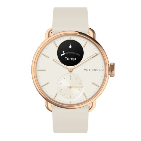 Zegarek hybrydowy Withings ScanWatch 2 - Stal nierdzewna - Hybrydowy inteligentny zegarek z paskiem - Fluoroelastomer - Rozmiar 