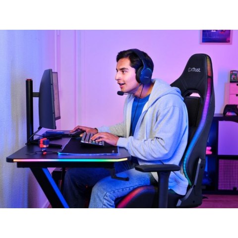 Fotel gamingowy TRUST GXT719 RUYA RGB czarne (25185)