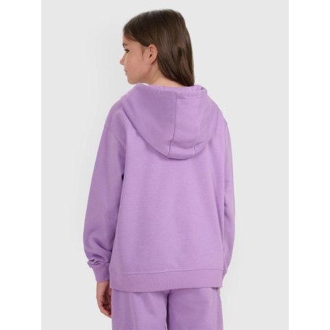 Bluza dresowa nierozpinana z kapturem dziewczęca 4F 4FJRAW25TSWSF2467-51S