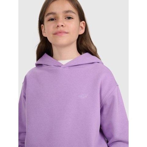 Bluza dresowa nierozpinana z kapturem dziewczęca 4F 4FJRAW25TSWSF2467-51S