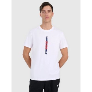 T-shirt regular z nadrukiem męski 4F 4FRAW25TTSHM3225-10S