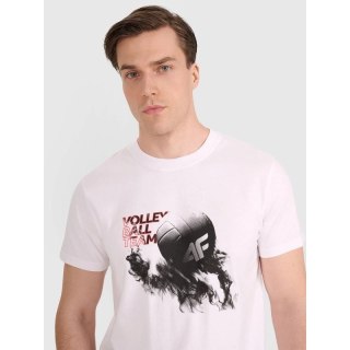 T-shirt regular z nadrukiem siatkarskim męski 4F 4FRAW25TTSHM3235-10S