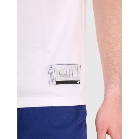 T-shirt regular z nadrukiem siatkarskim męski 4F 4FRAW25TTSHM3235-10S