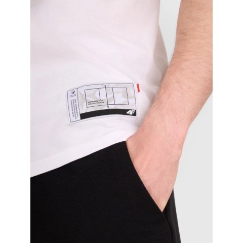 T-shirt regular z nadrukiem siatkarskim męski 4F 4FRAW25TTSHM3319-10S