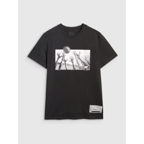 T-shirt regular z nadrukiem siatkarskim męski 4F 4FRAW25TTSHM3319-20S