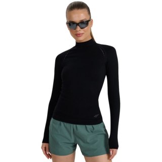 Koszulka damska longsleeve 4F F419 głęboka czerń 4FWAW25TFLOF419 20S