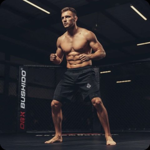 Spodenki Shorty MMA z leginsami czarne DBX Bushido