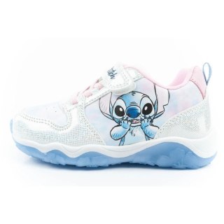 Leomil buty sportowe dziecięce sneakersy Stitch lekkie na rzep LED niebieskie