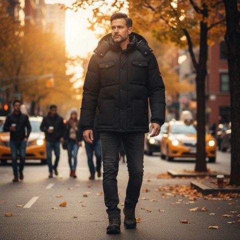 Kurtka męska Geographical Norway BAREDA DB BLACK MEN 096 BLACK (WY3882H/GN-NOIR)