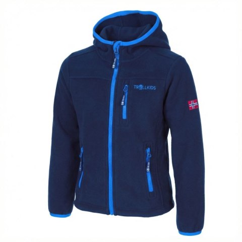 Kurtka polarowa dziecięca TrollKids Kids Stavanger Jacket navy/light blue wiatroszczelna niebieska (706-110)