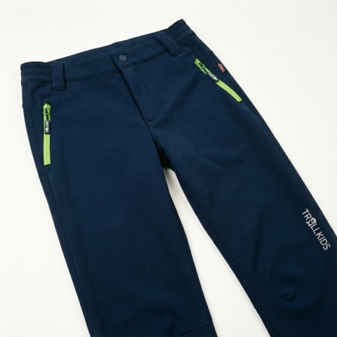 Spodnie softshellowe dziewczęce/chłopięce Trollkids Kids Fjell Softshell Pant granatowe (117-100)