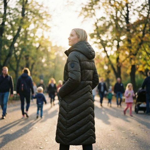 Kurtka damska Geographical Norway BLANCHE LONG KAKI DB LADY 0116 KAKI (WZ5491F/GN-KAKI)