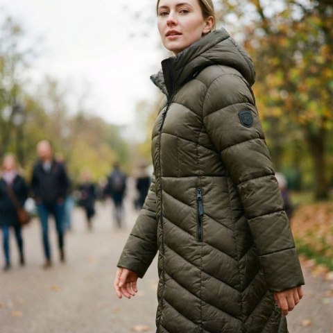 Kurtka damska Geographical Norway BLANCHE LONG KAKI DB LADY 0116 KAKI (WZ5491F/GN-KAKI)