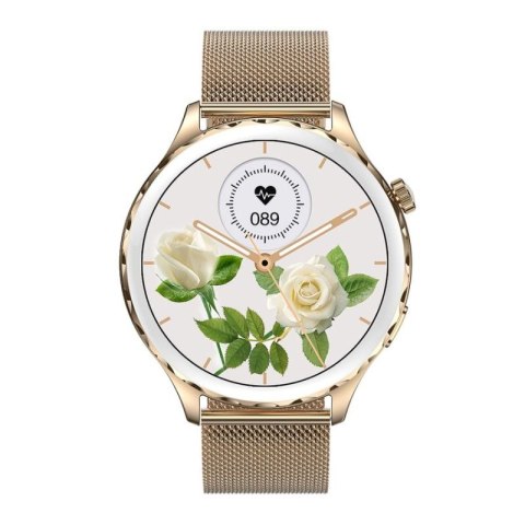 Smartwatch Damski Rubicon RNCF02-2 Złoty + Pasek Różowy