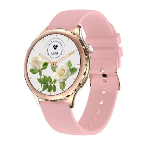 Smartwatch Damski Rubicon RNCF02-2 Złoty + Pasek Różowy