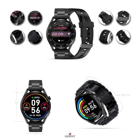 Smartwatch GIEWONT Vertex SmartCall GW450-1 Carbon/Carbon Silikon