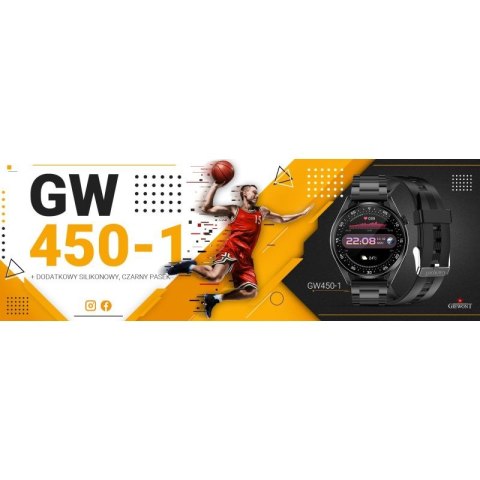 Smartwatch GIEWONT Vertex SmartCall GW450-1 Carbon/Carbon Silikon