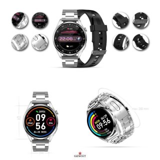 Smartwatch GIEWONT Vertex SmartCall GW450-4 Silver/Carbon Silikon