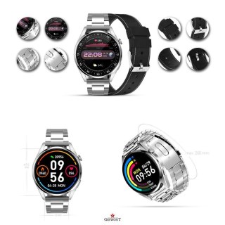Smartwatch GIEWONT Vertex SmartCall GW450-5 Silver/Carbon Leather