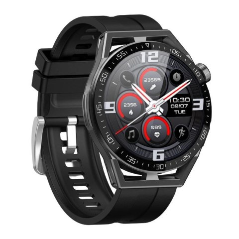 Smartwatch Rubicon RNCE88-1 Czarny- Czarny Pasek Silikonowy + Czarny Pasek Skórzany