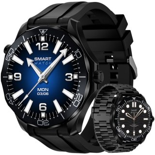 Smartwatch VELTORI VT150-1 Czarny Pasek Silikonowy + Czarna Bransoleta