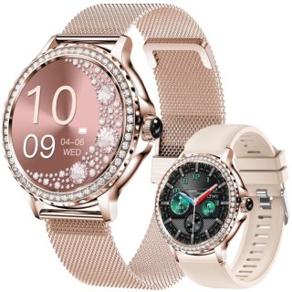 Smartwatch Damski Rubicon RNCF19-1 Różowe Złoto Bransoleta + Pasek
