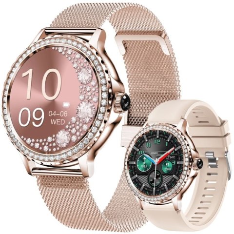 Smartwatch Damski Rubicon RNCF19-1 Różowe Złoto Bransoleta + Pasek