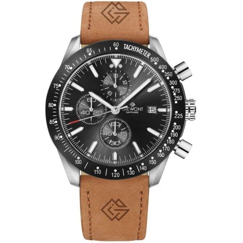 Zegarek Męski Giewont Chronograph Sapphire Brązowo Czarny GW8720-A1