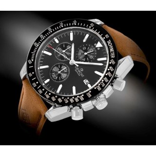 Zegarek Męski Giewont Chronograph Sapphire Brązowo Czarny GW8720-A1