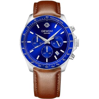 Zegarek Męski Giewont Chronograph Sapphire Brązowo Niebieski GW3520-A5