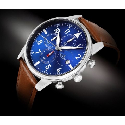 Zegarek Męski Giewont Chronograph Sapphire Brązowo Niebieski GW5630-A6