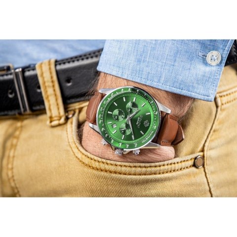 Zegarek Męski Giewont Chronograph Sapphire Brązowo Zielony GW3520-A6