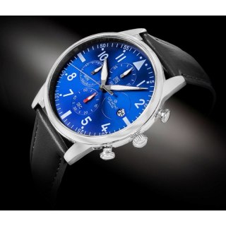 Zegarek Męski Giewont Chronograph Sapphire Czarno Niebieski GW5630-A3