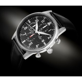 Zegarek Męski Giewont Chronograph Sapphire Czarno Srebrny GW5630-A2