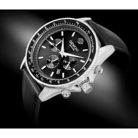 Zegarek Męski Giewont Chronograph Sapphire Czarny GW3520-A4