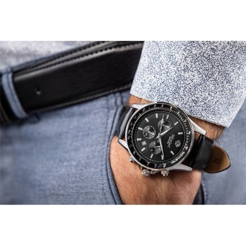 Zegarek Męski Giewont Chronograph Sapphire Czarny GW3520-A4