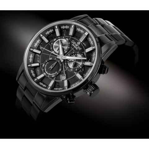 Zegarek Męski Giewont Chronograph Sapphire Czarny GW4580-B1