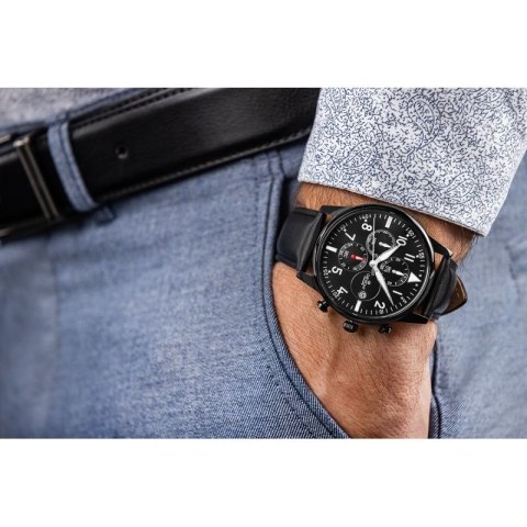 Zegarek Męski Giewont Chronograph Sapphire Czarny GW5630-A1